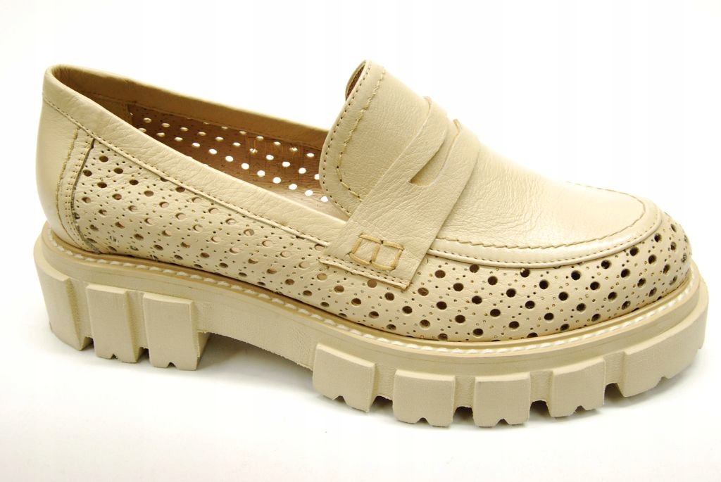 Kaniowski K 1052 krémové Oxfordské mokasíny vel. 39
