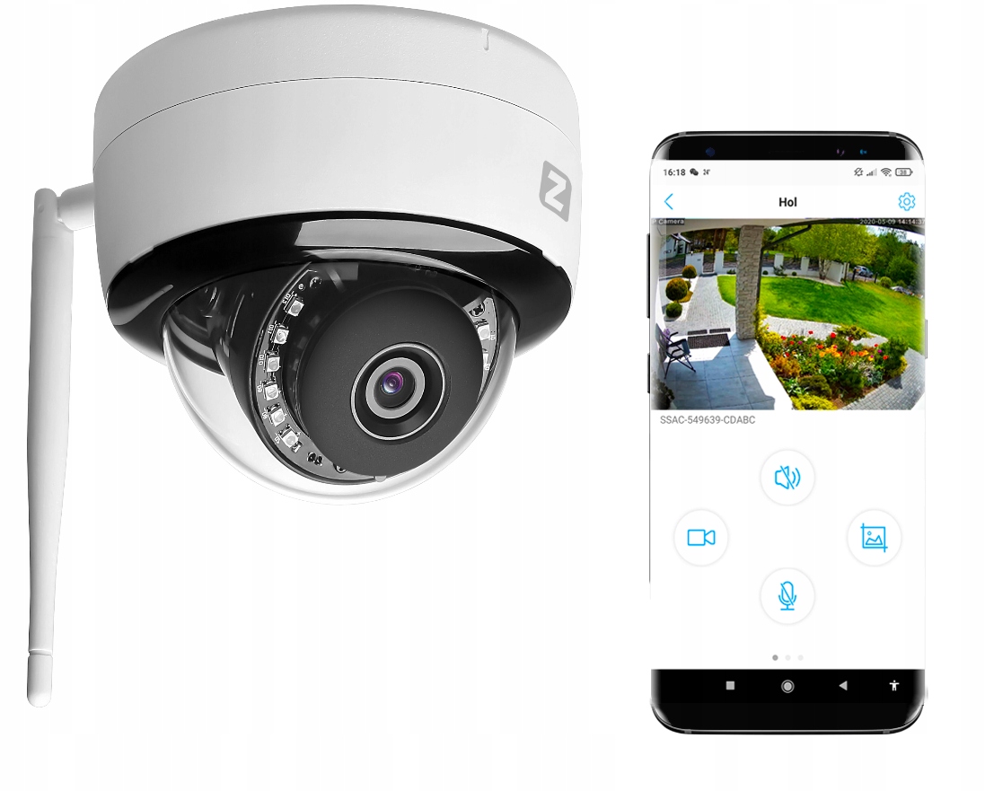 

Kamera Wewnętrzna Ip WiFi 5MPx 4MPx Kopułka