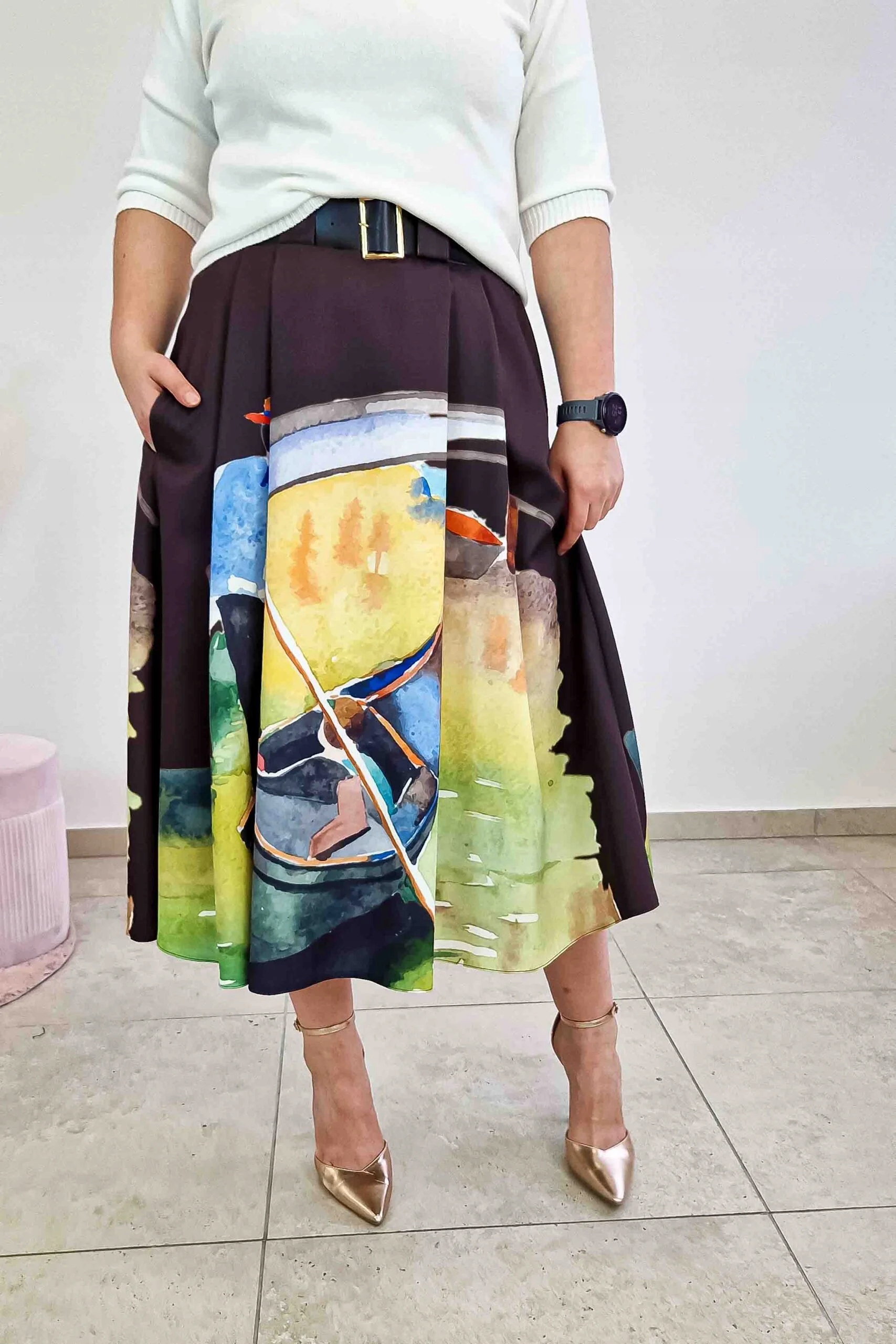 Elegantní Sukně s proužky M