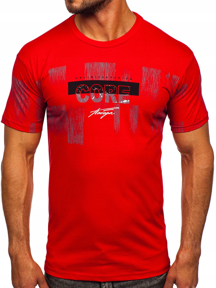 

T-shirt Z Nadrukiem Czerwony 14703 Denley_m