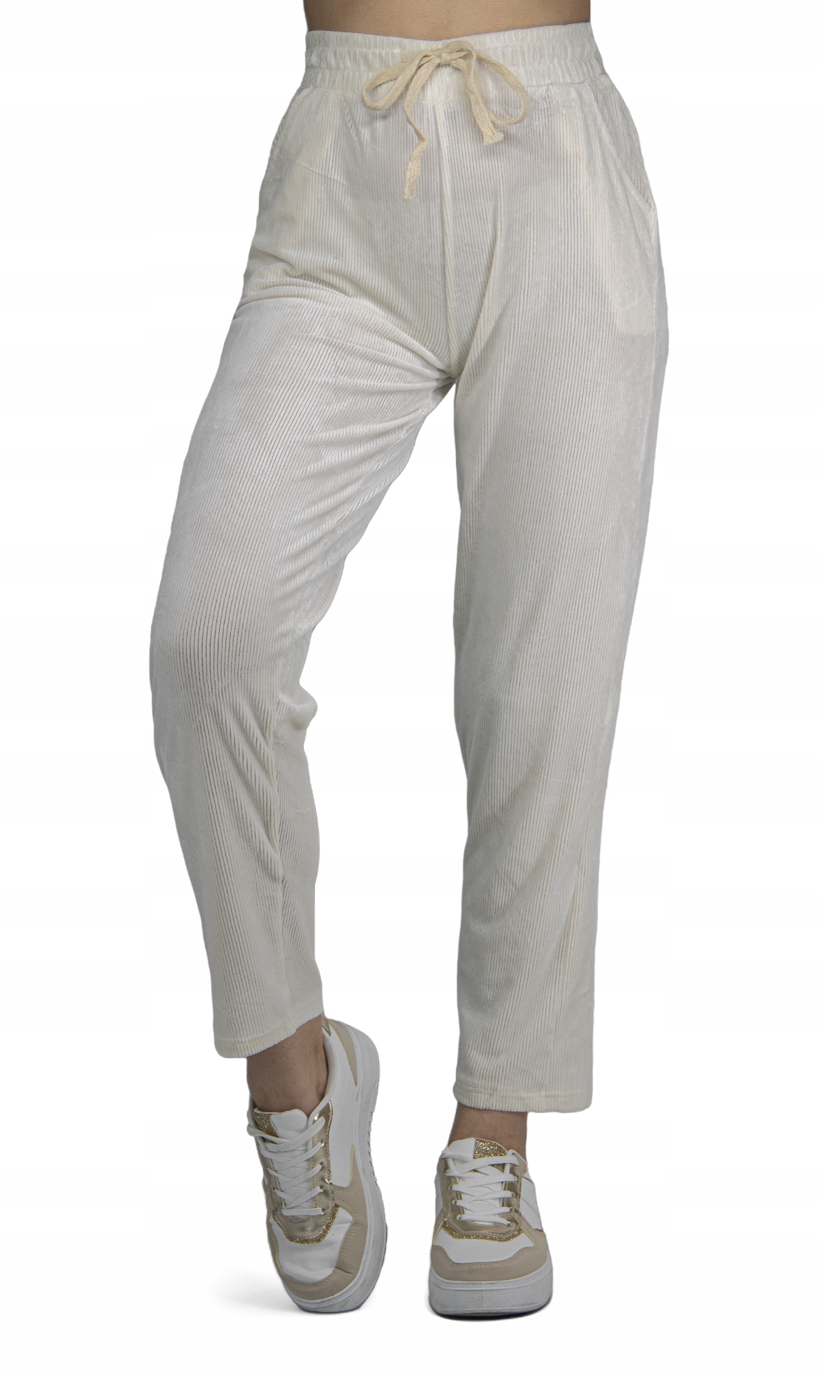 WELUROWE SPODNIE DRESOWE KOLORY D227 r.2XL/3XL Stan (wysokość w pasie) wysoki