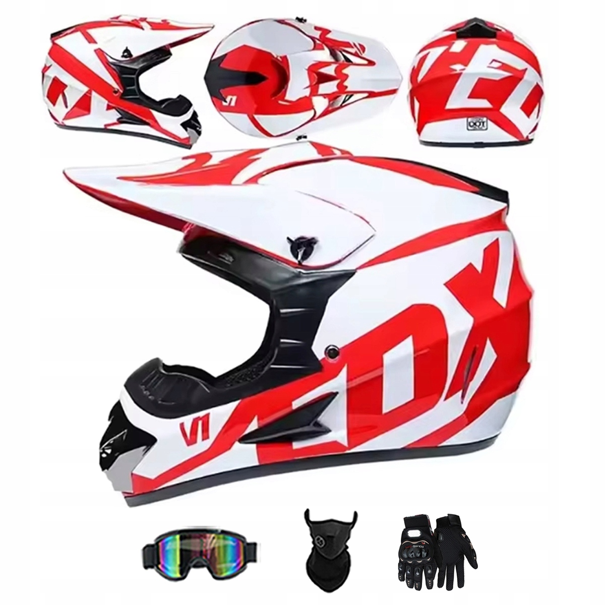 Motocyklová Přilba Lehká Enduro Quada Brýle Rukavice Maska XL