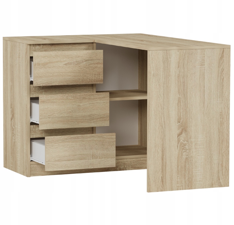 MEBLE BIURKO NAROŻNE KOMPUTER LEWE Sonoma N-4L