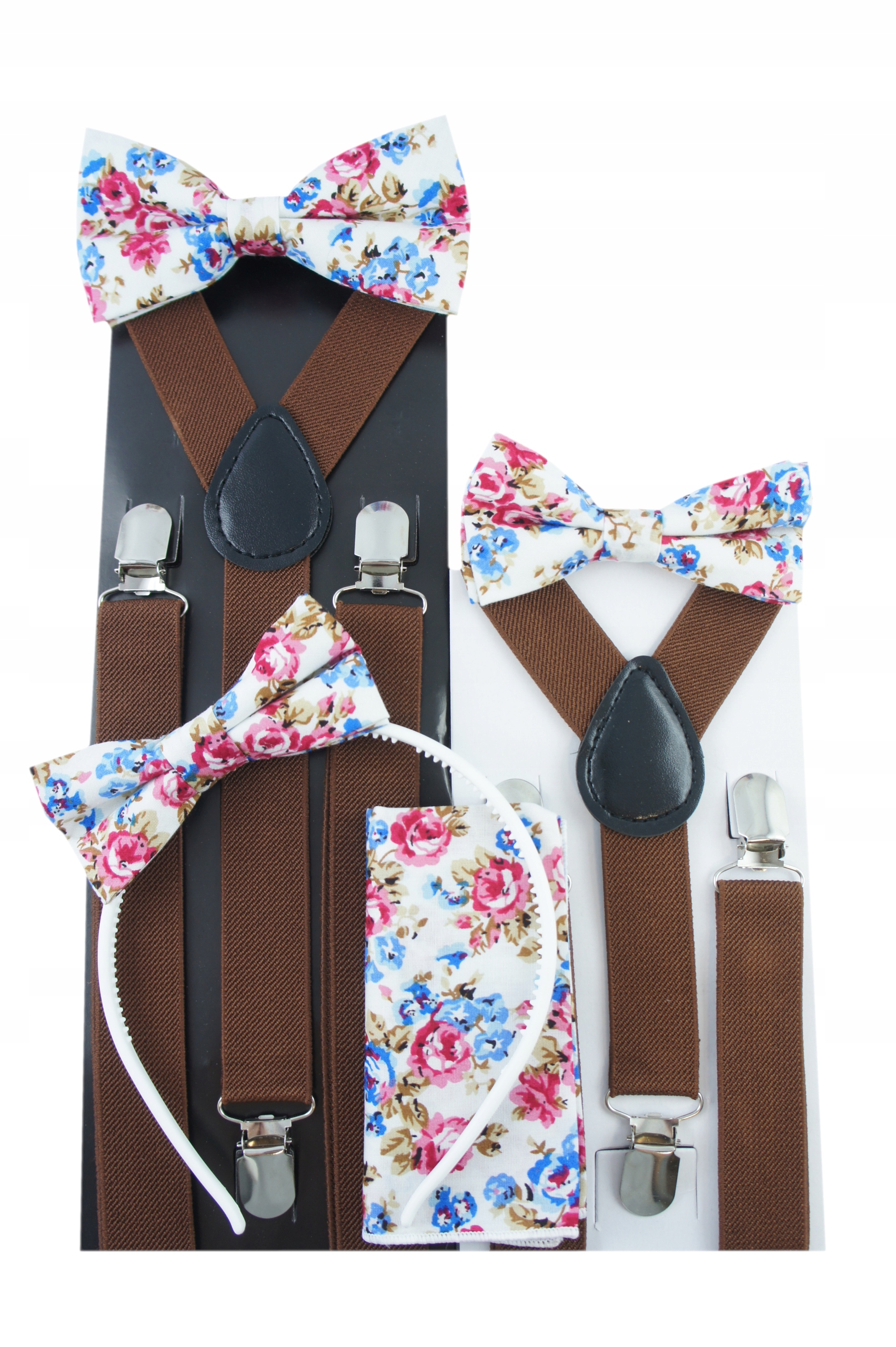 Zestaw Mucha szelki Tata i Syn W KWIATY KWIATKI