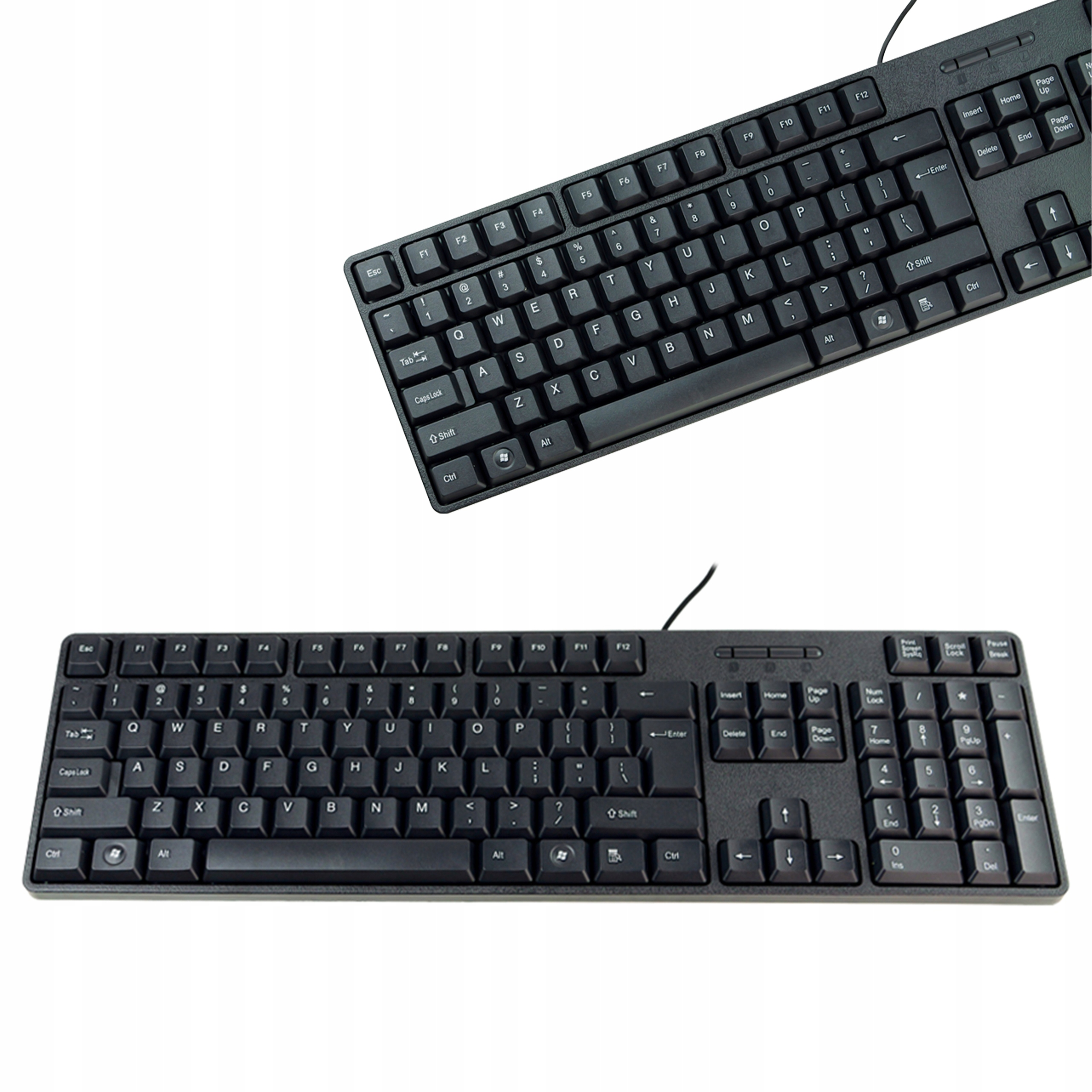 Klawiatura przewodowa z blokiem numerycznym Qwerty membranowa Usb czarna