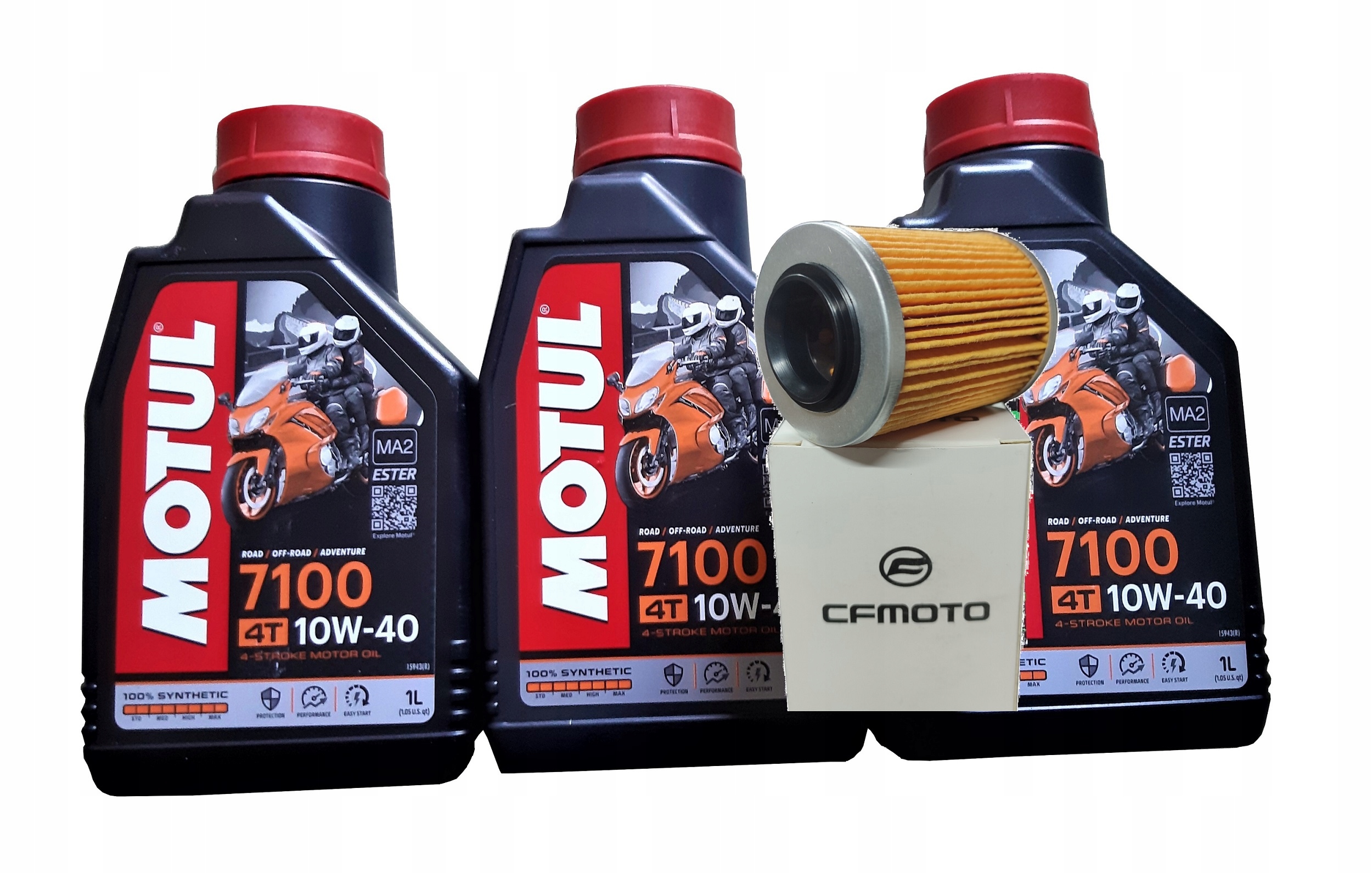 

Zestaw olej Motul 7100 filtr Cf Moto 520 C-force