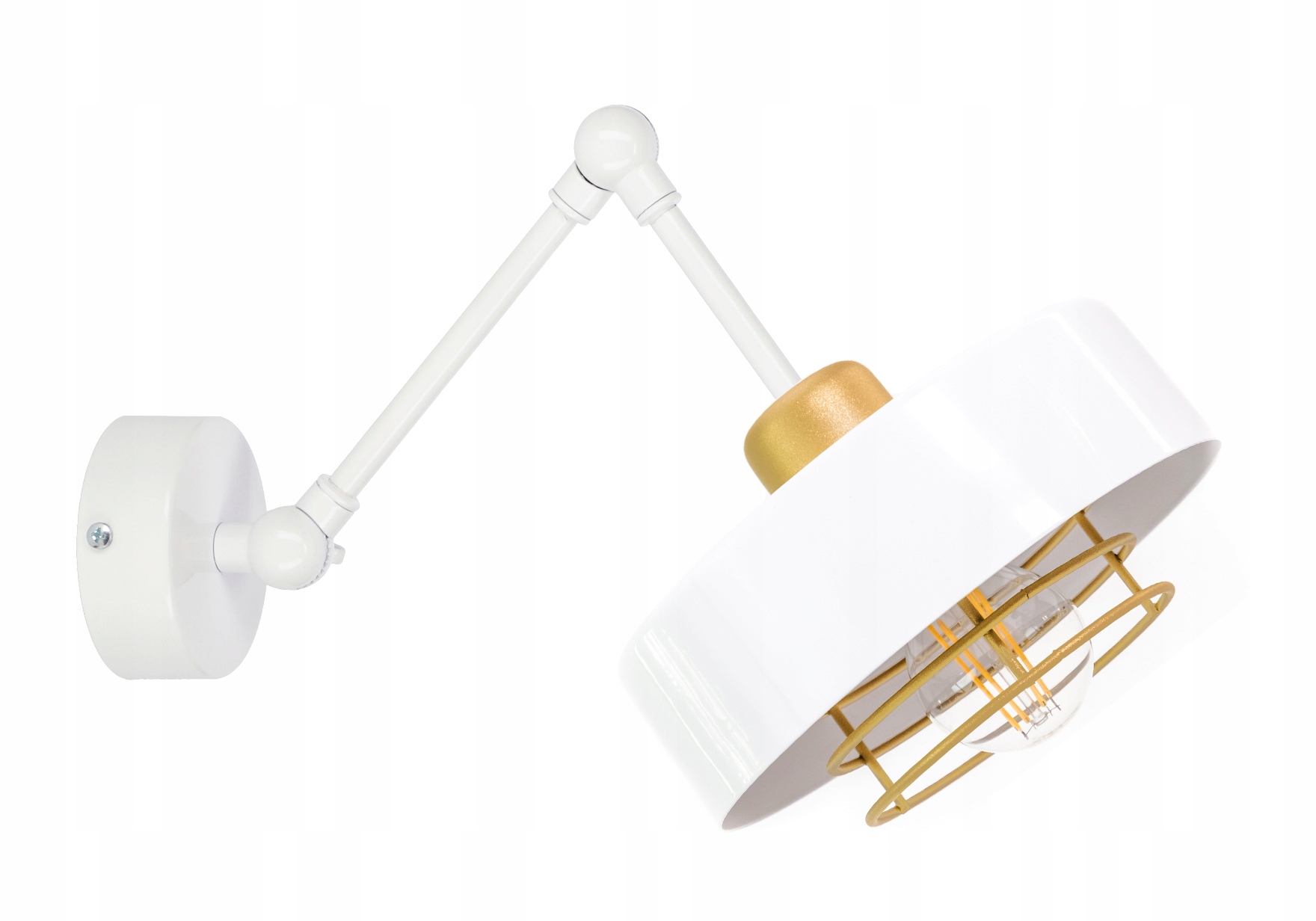 

Kinkiet Lampa Loft Spiro biało złoty