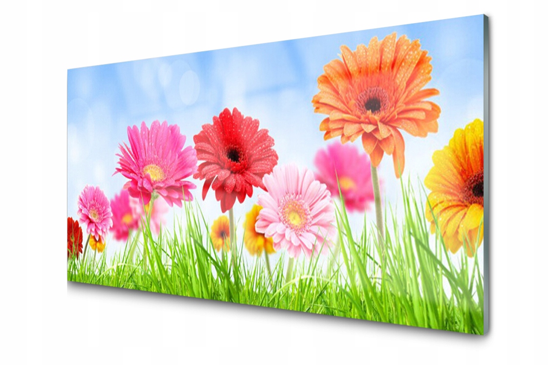 

Panel szklany dekor Kwiaty Trawa 140x70 + Klej