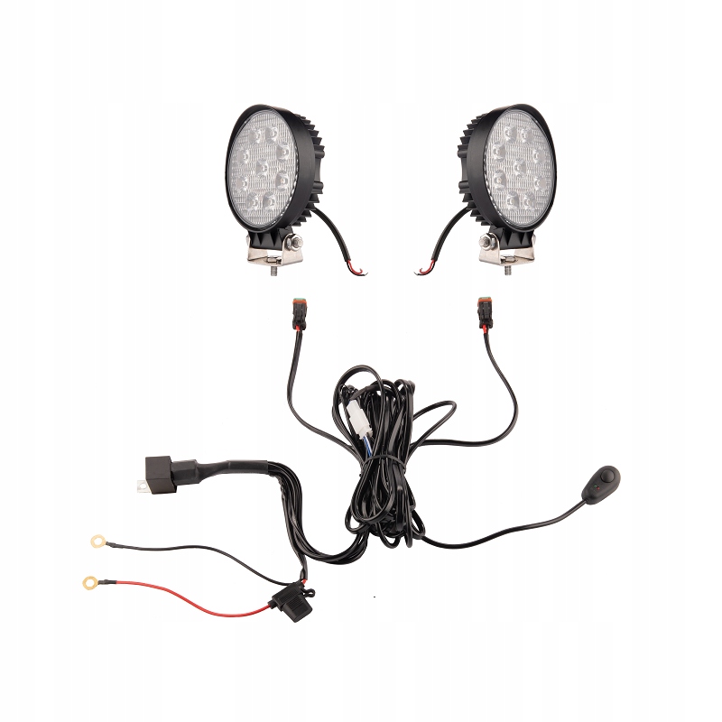 Dvě pracovní lampy 9xLED 1280 LM 24W připojení
