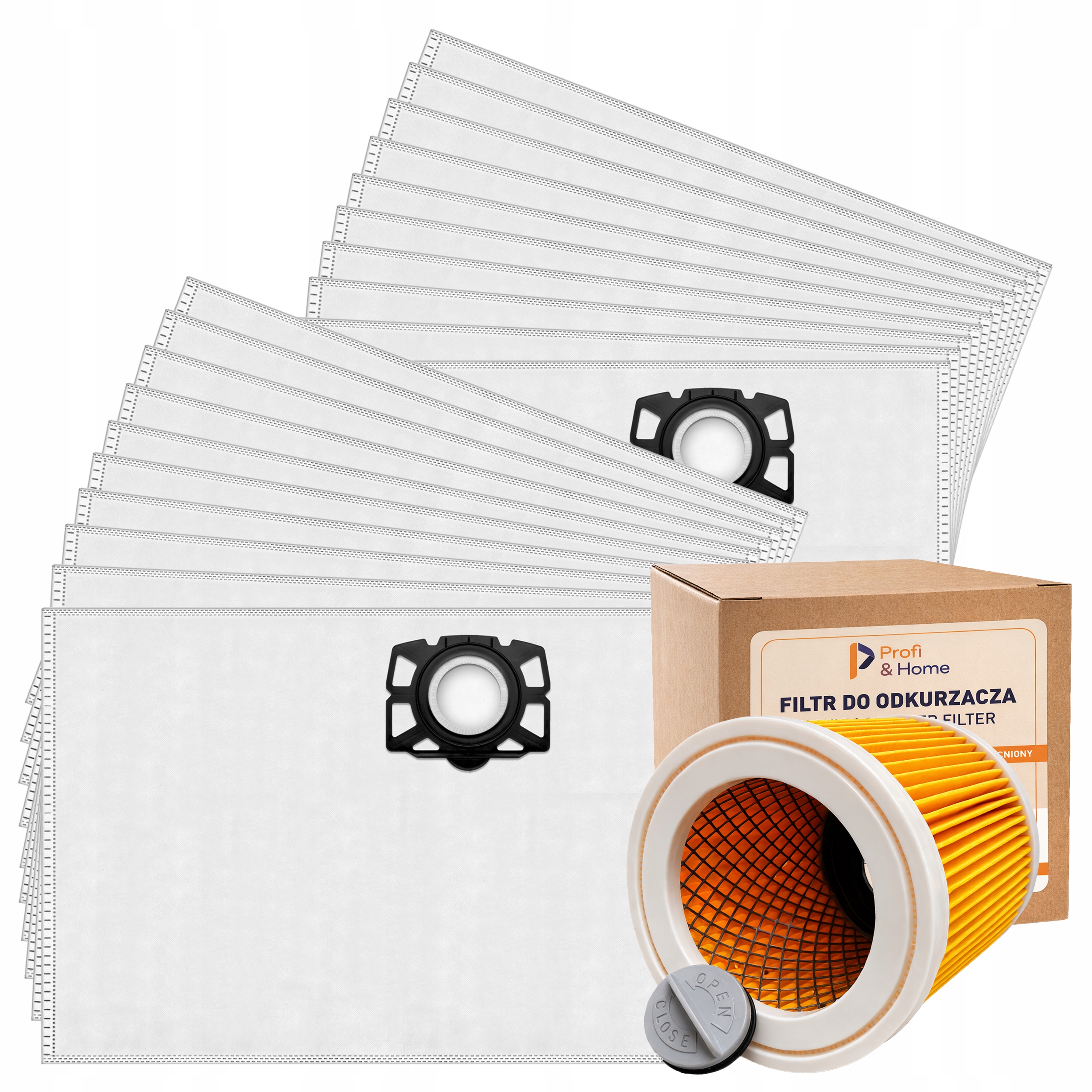 20 x Velké sáčky do vysavače Karcher WD3 Kfi 357 SE4001 WD2 Plus Filtr