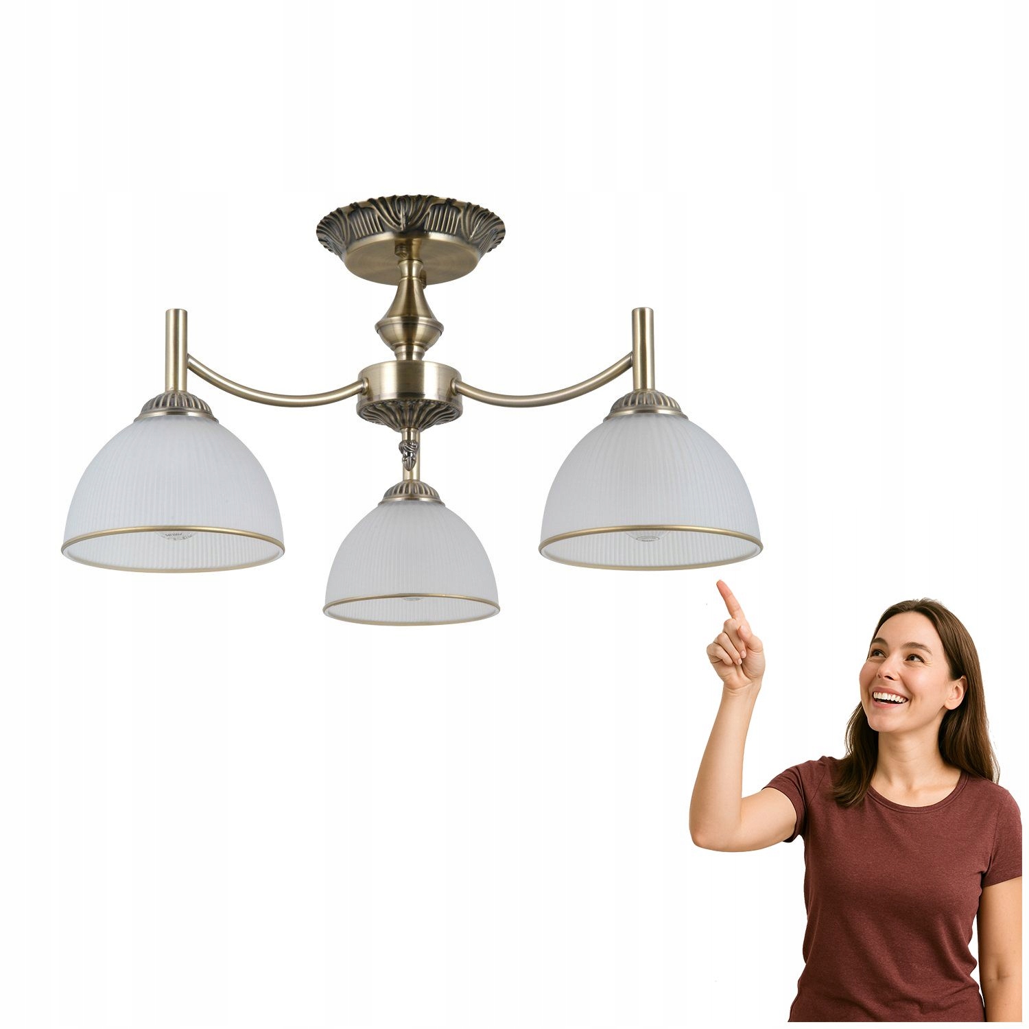 Stropná lampa Fener PND-40653-3-ABR-WH Italux