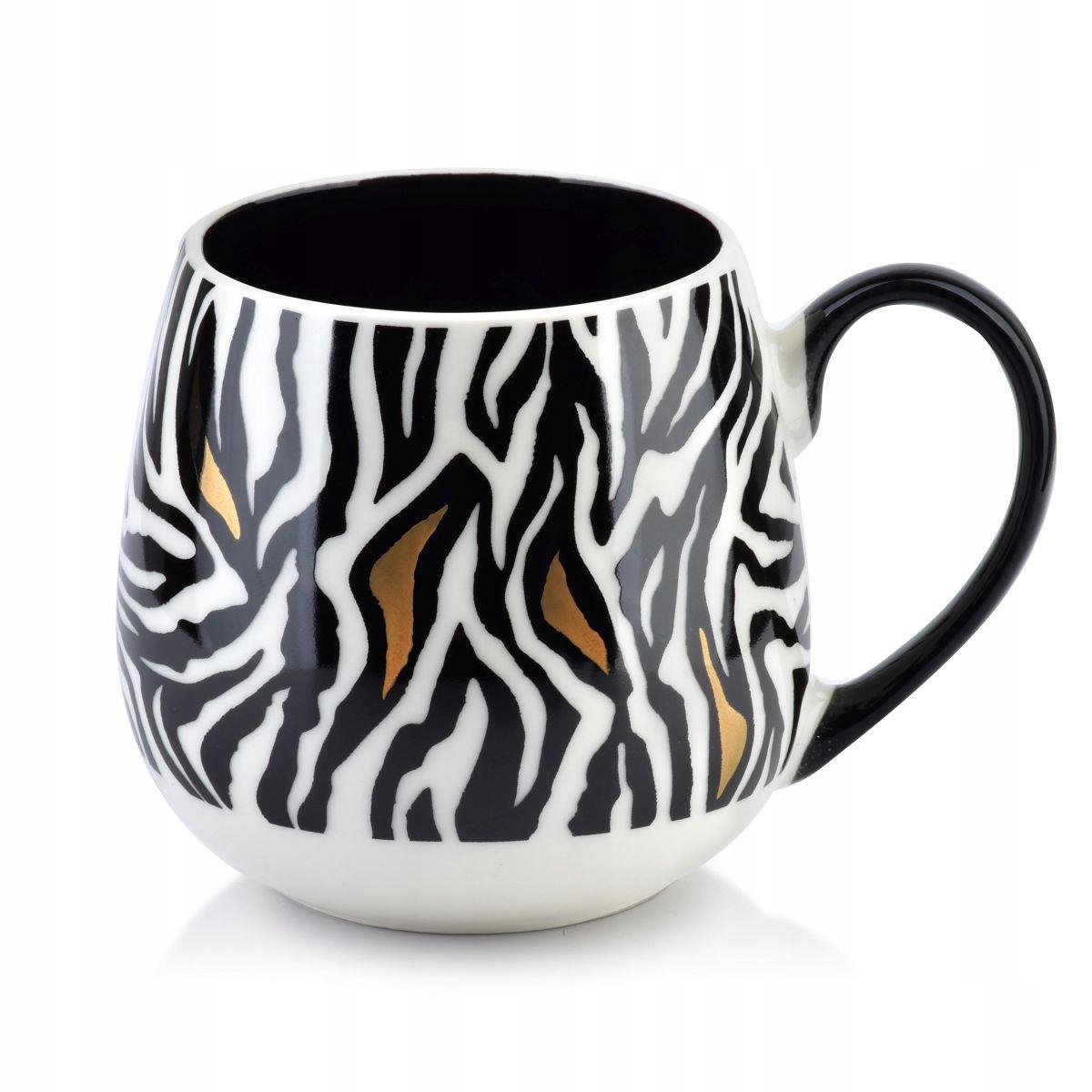 

Pojemny porcelanowy czarno-biały kubek 400 ml