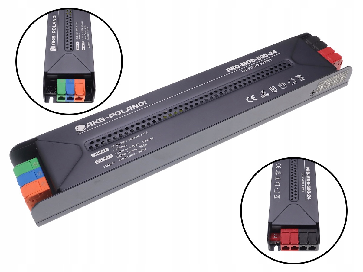 Napájecí Zdroj 24V Pro Led Montážní Stmívač Pro-mod Premium Slim 500W 20,8A