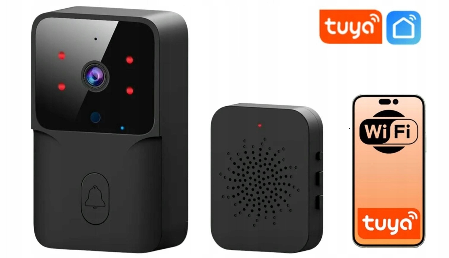 Bezprzewodowy Dzwonek Kamera Wideo Domofon Wifi Tuya Smart Life