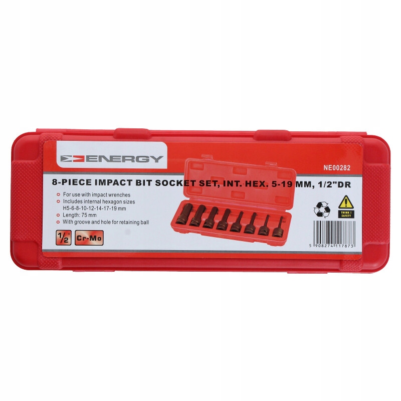 ZESTAW BITOW UDAROWYCH TYPU HEX 5 19MM 1 2 Producent code NE00282
