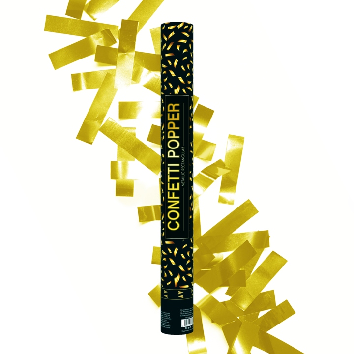 Tuba Konfetti metaliczne złote 60cm Ślub sceniczna