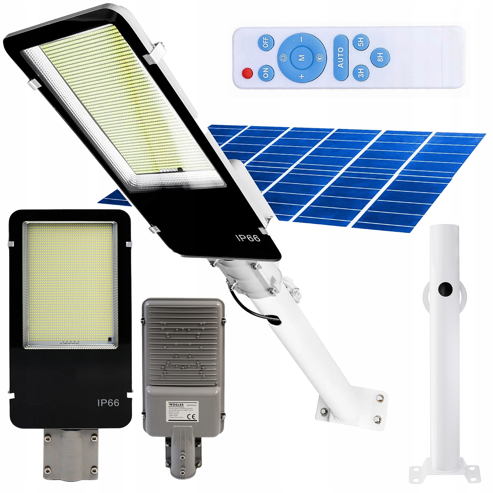 Solárna Led lampa Výkonná 1500W záhradná lampa pouličná IP66 diaľkové ovládanie