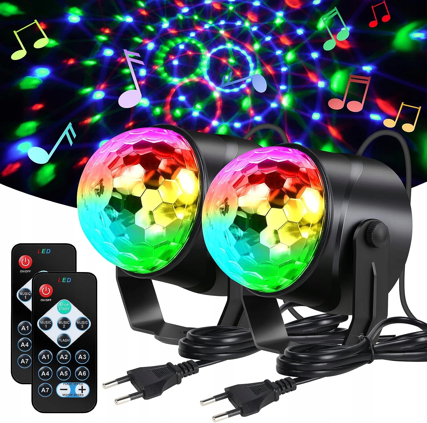 Kula Dyskotekowa Led Disco Reflektor Rgb Zestaw x2 Kule Dyskotekowe