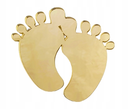 

Topper Dekor Stópki na Chrzest Baby Shower złoty