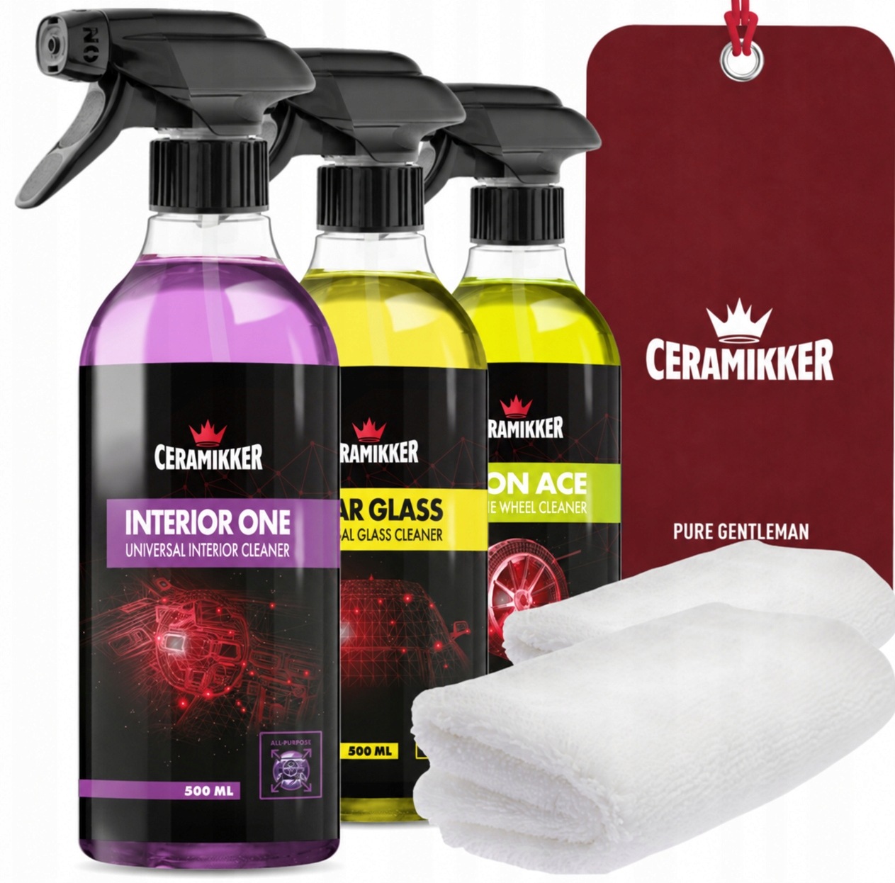 Sada kosmetických přípravků pro auta Interior Cleaner Tekutý sprej Clear Glass Spray Neon Ace