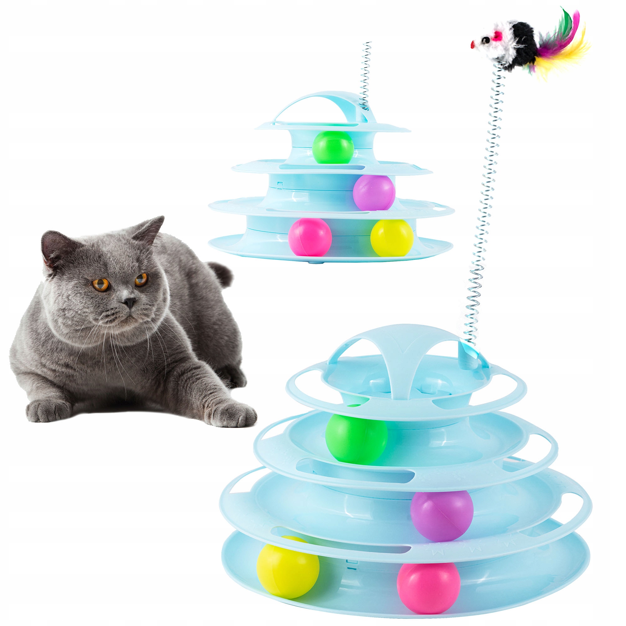 

Zabawka Dla Kota Interaktywna Wieża Z Piłeczkami