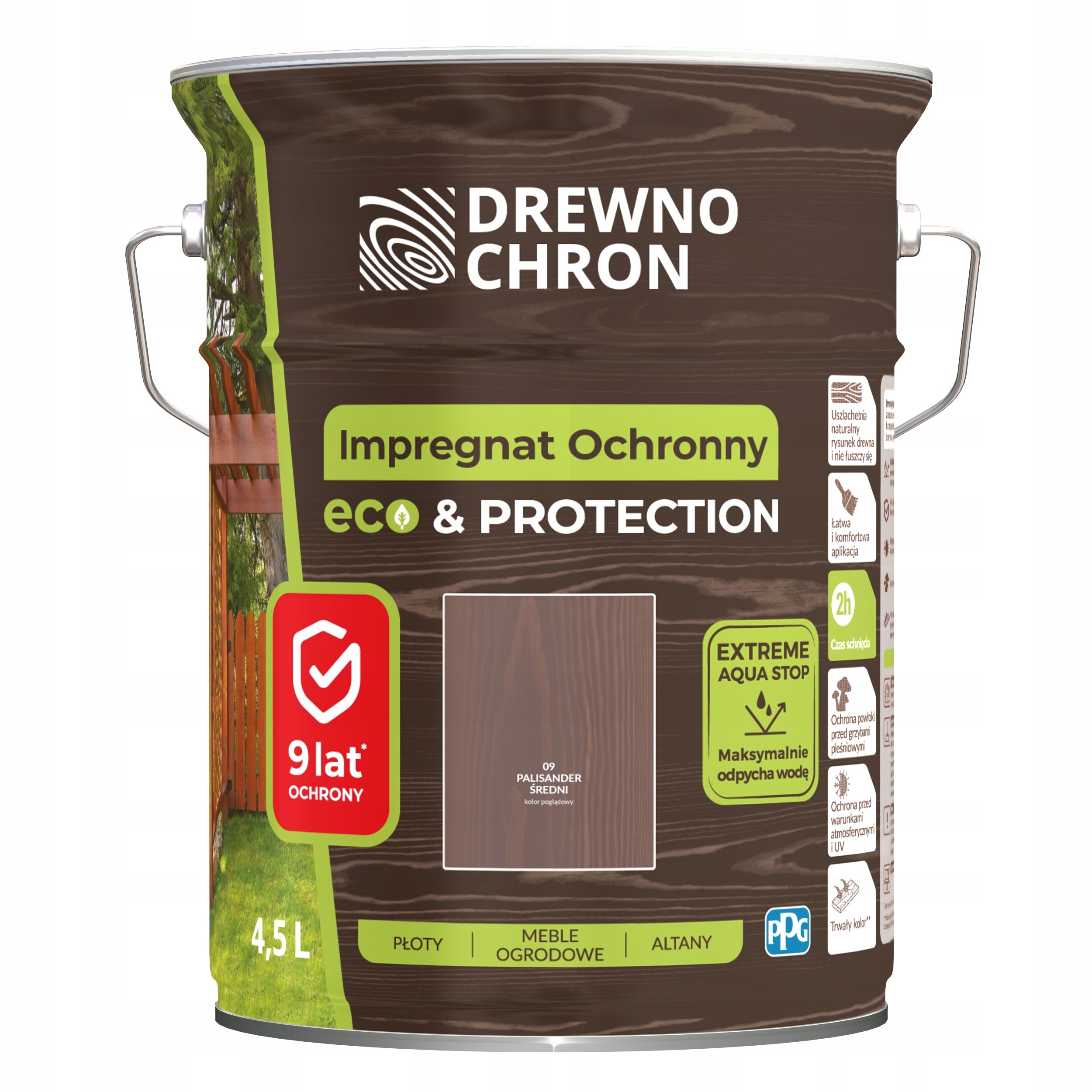 Drewnochron Impregnat Eco & Protection Palisander Średni 4,5L