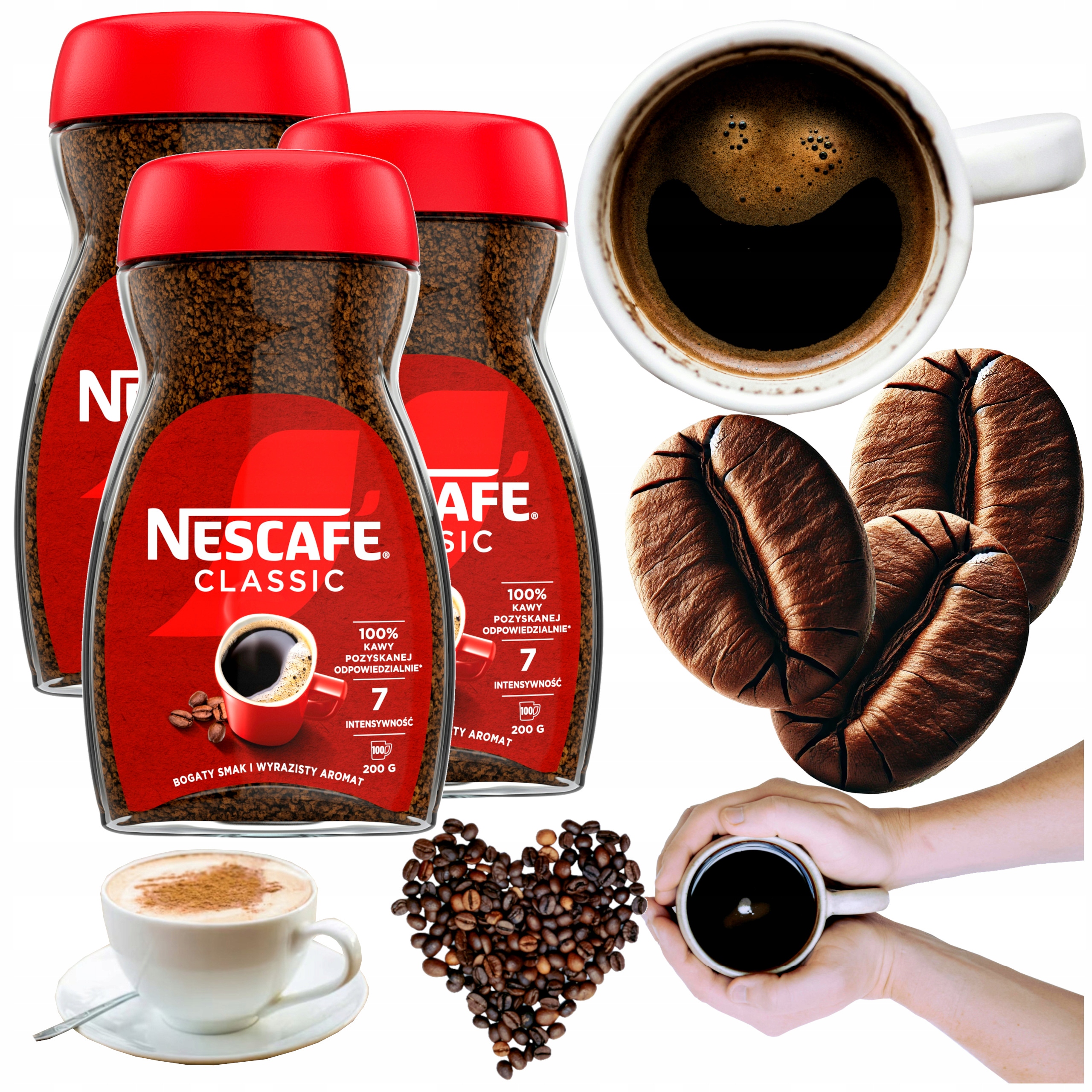 Kawa rozpuszczalna Nescafe Classic 200g 3x słoik zestaw 3 opakowania kawy