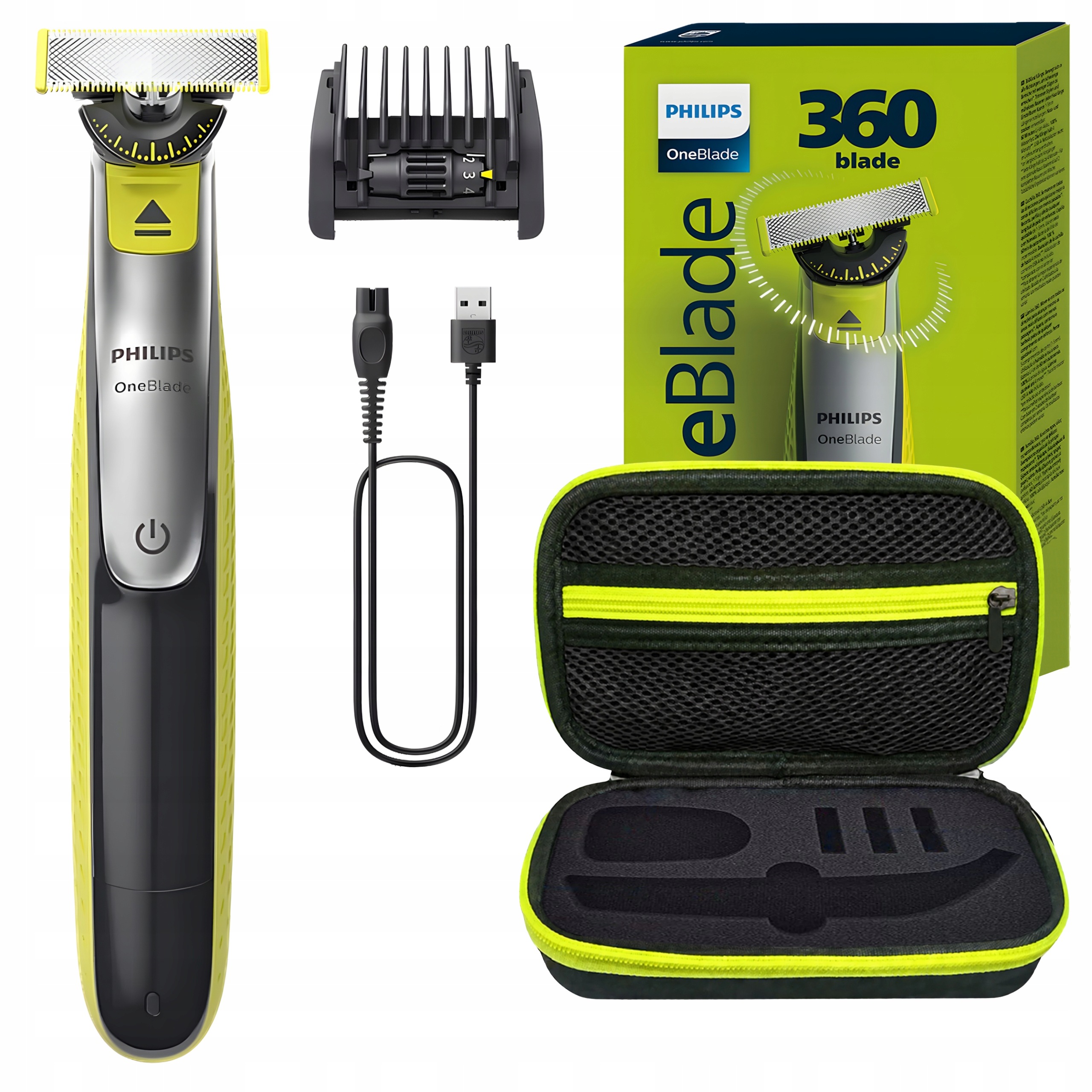 Holicí Strojek, Strojek Philips OneBlade 360 QP2734/23, Sada s Pouzdro