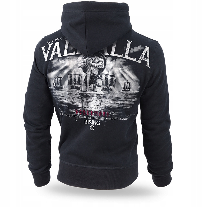 Mikina s kapucí Dobermans Aggressive „Valhalla BZ204“ vel. L černá