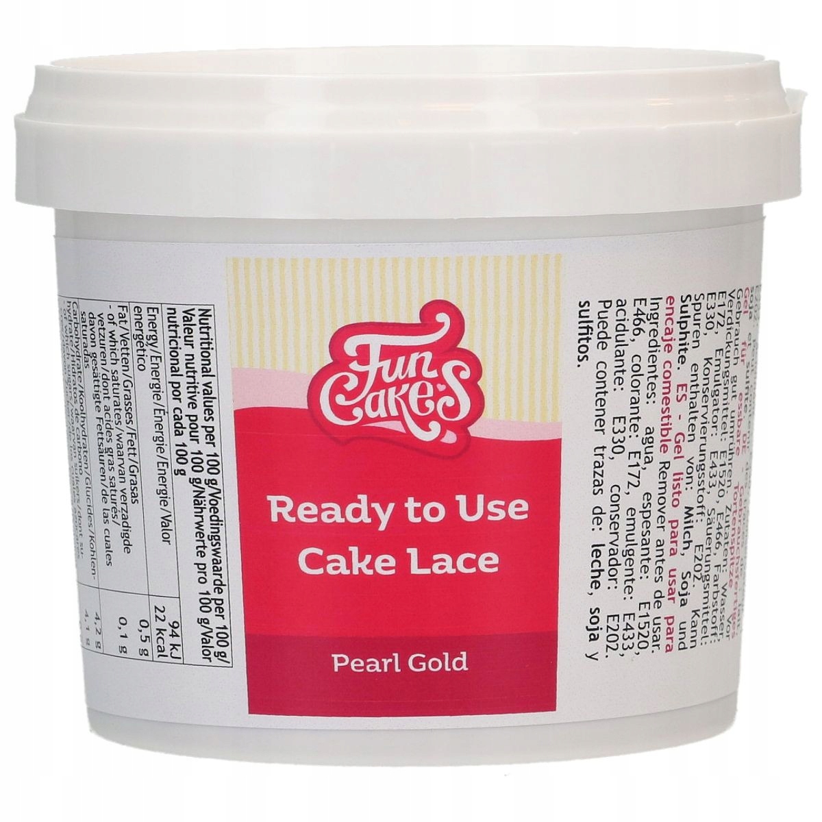 Hotová hmota na krajky Fun Cakes 200 g Perleťové zlato, hmota na krajky