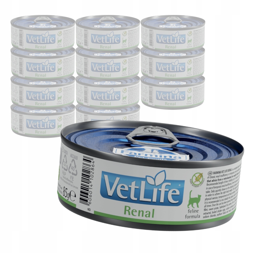 Levně Farmina Vet Life Renal Feline 12x85g Vlhké Krmivo pro kočky Selhání ledvin