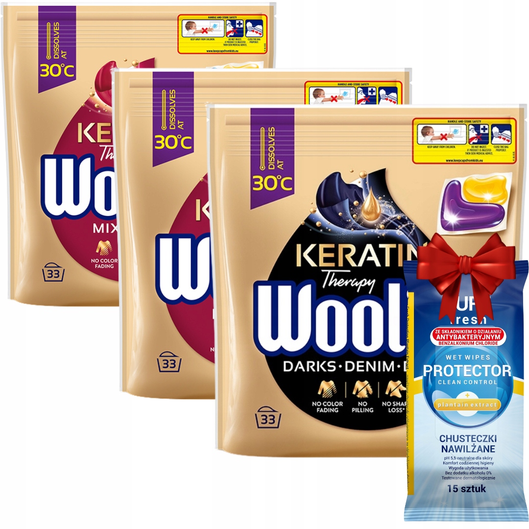 Woolite Color Black prací Kapsle 33 ks x 3 Dárek