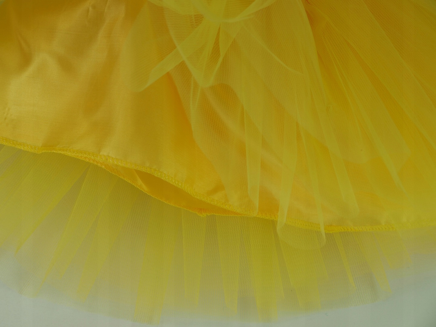SPÓDNICZKA TIULOWA z podszewką SPÓDNICA 50cm żółta Rozmiar uniwersalny