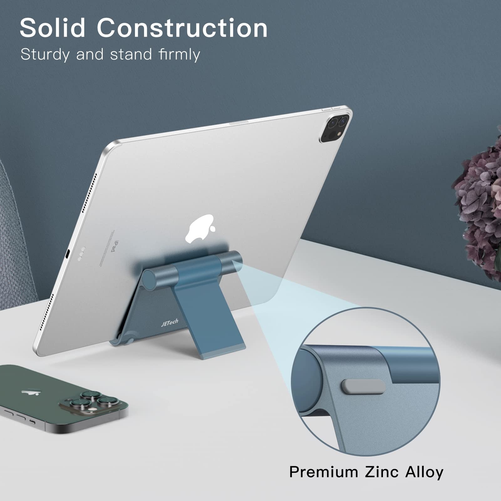 JETech Regulowany Stojak Na Tablet iPad Galaxy Tab Telefony Szary — miniatura 3