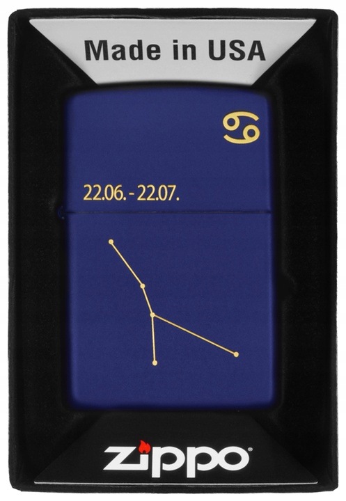 Zapalovač Zippo Zodiac Cancer Design rak 60006935 Větruodolný benzínový