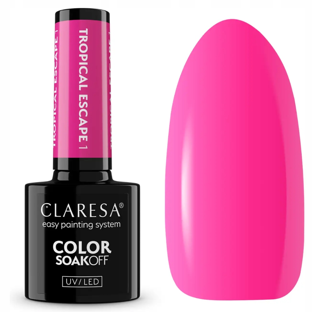 Claresa Lakier Hybrydowy Do Paznokci Tropical Escape 1 Różowy Róż Neon 5g