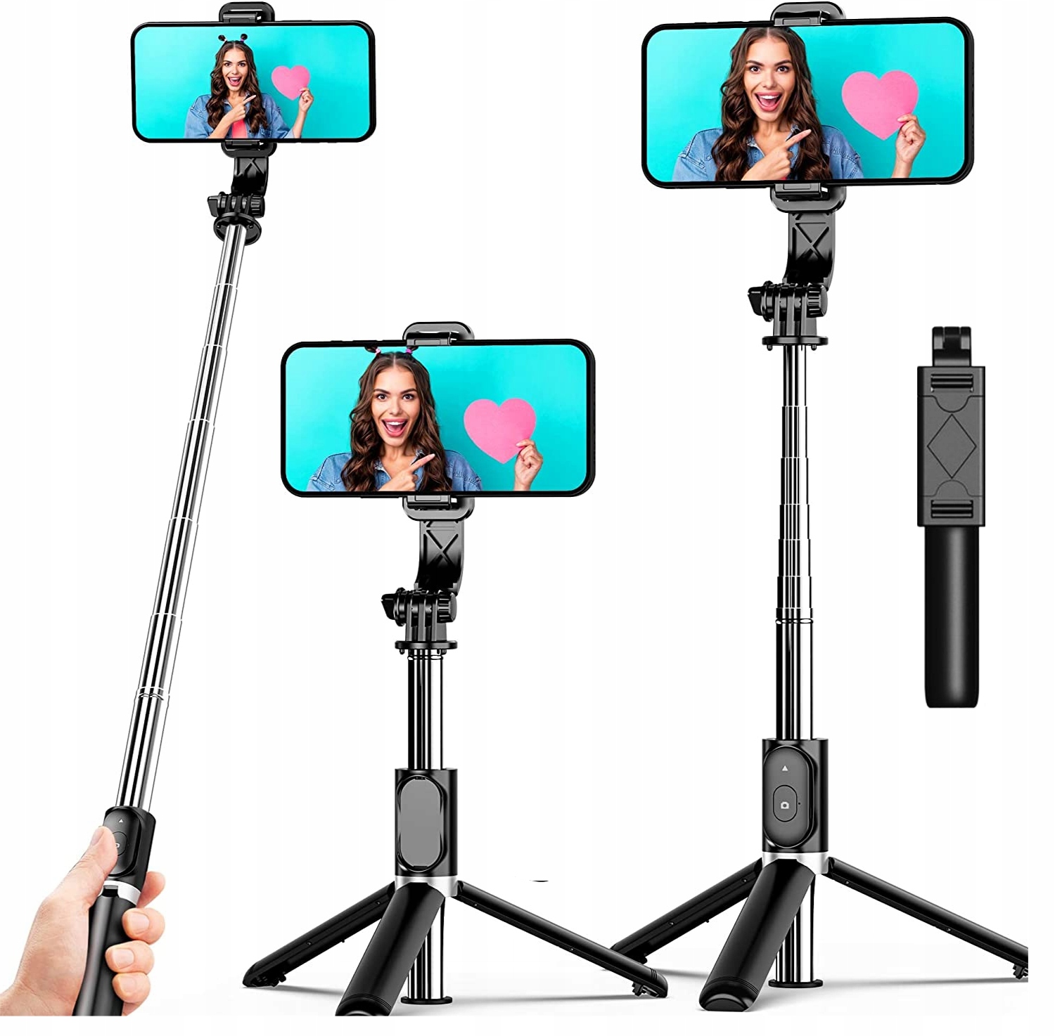 KIJEK SELFIE STICK TRIPOD STATYW PILOT BLUETOOTH ROZKŁADANY STOJAK NA
