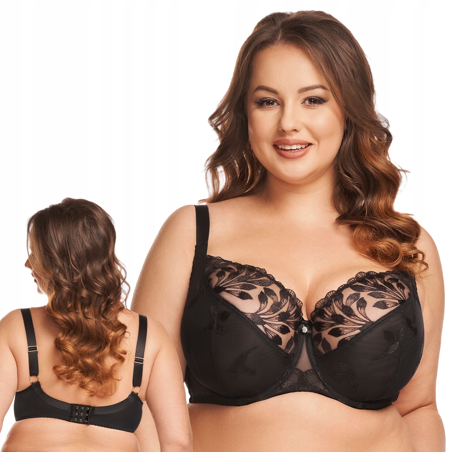 Nessa Grace N500 černá výšivka Měkká podprsenka Soft 75F