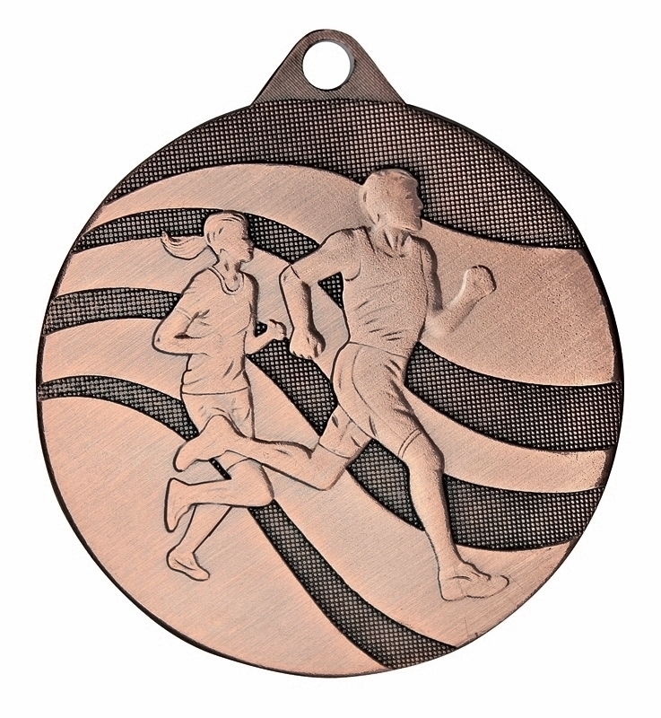 MDX213-B-zestaw 10szt Medal stalowy Biegi kolor brązowy, R-50mm, grub