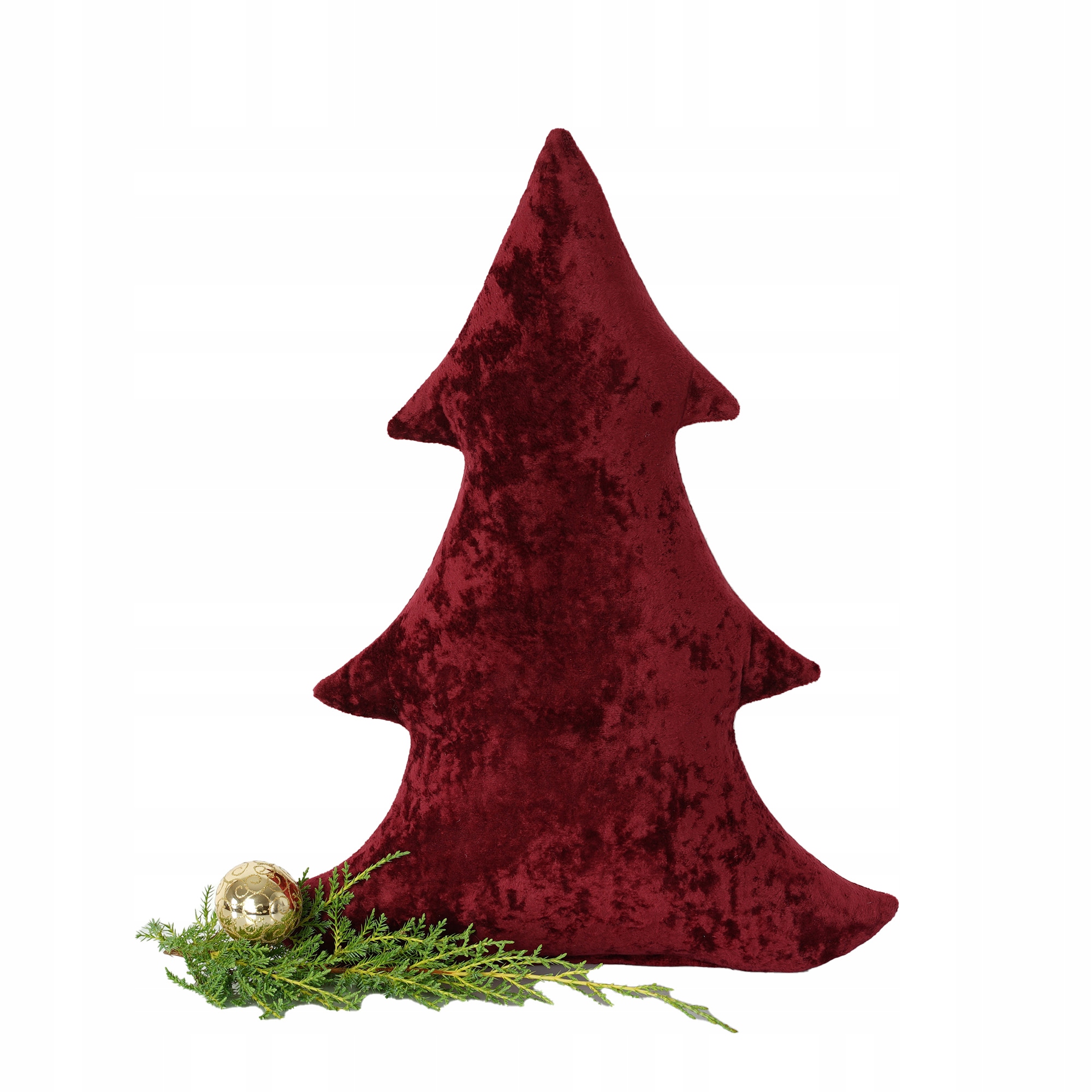 Polštář vánoční stromeček třešňový vínový Velký červený sametový