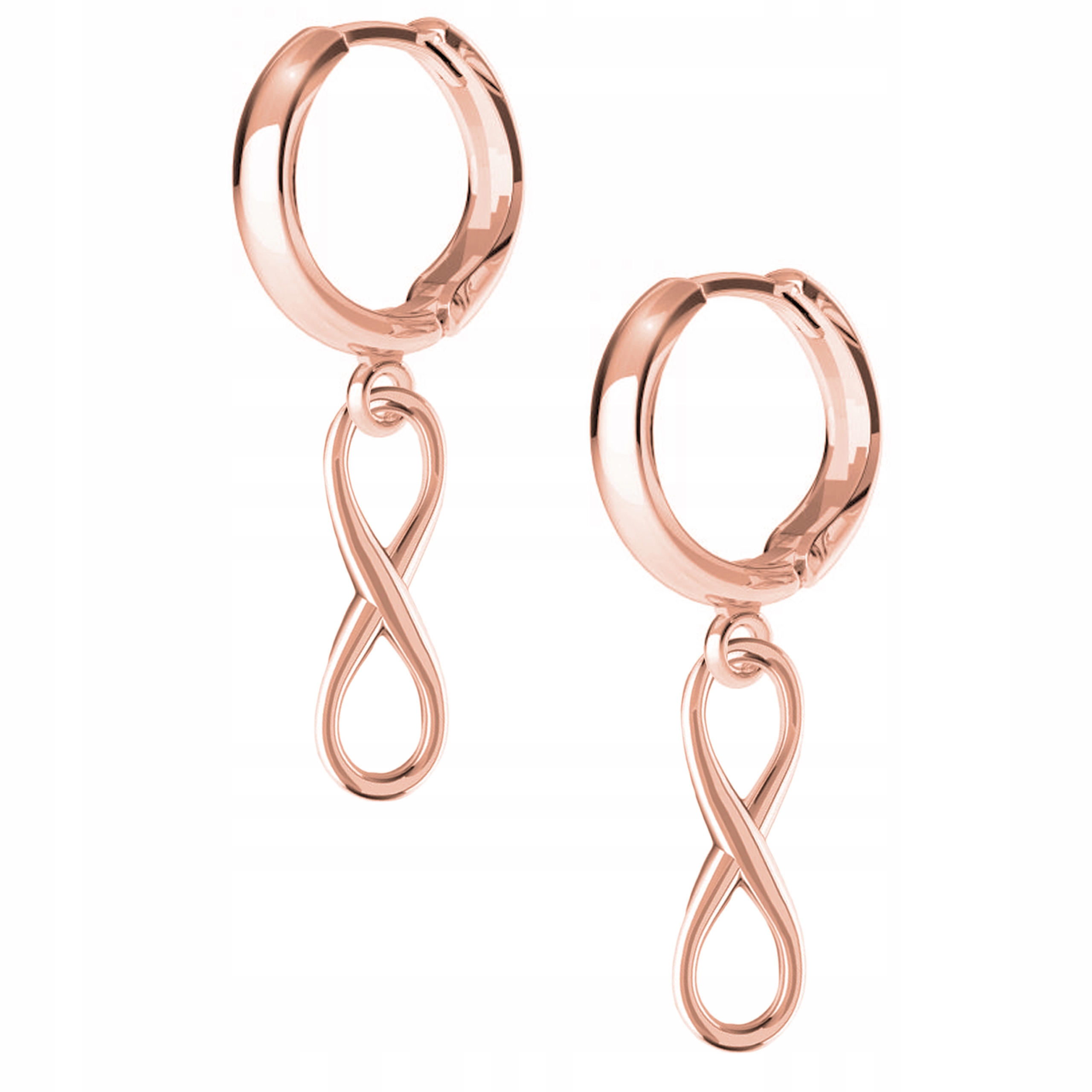 Náušnice Nekonečno růžové zlato 925