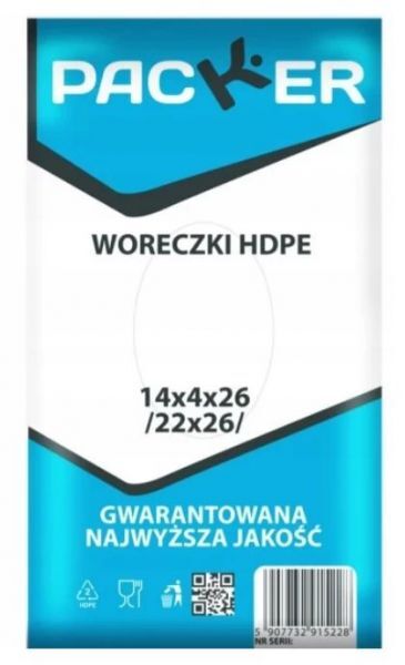 Woreczki FOLIOWE HDPE 14/4/26 jednorazowe torebki