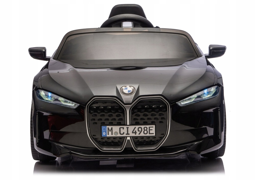Autko na akumulator Bmw i4 dla dzieci Czarny Wolny Start Eva Ekoskóra