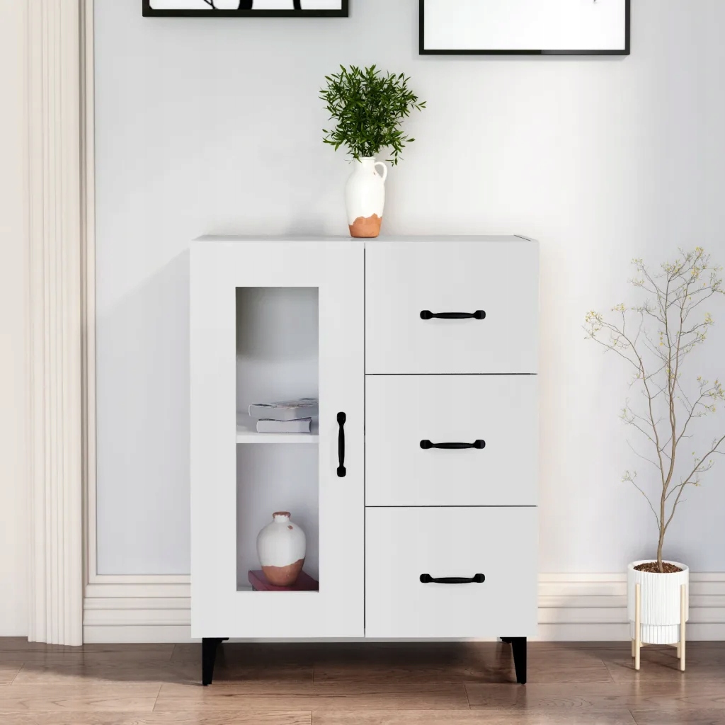 vidaXL Příborník bílý 69,5 x 34 x 90 cm kompozitní dřevo