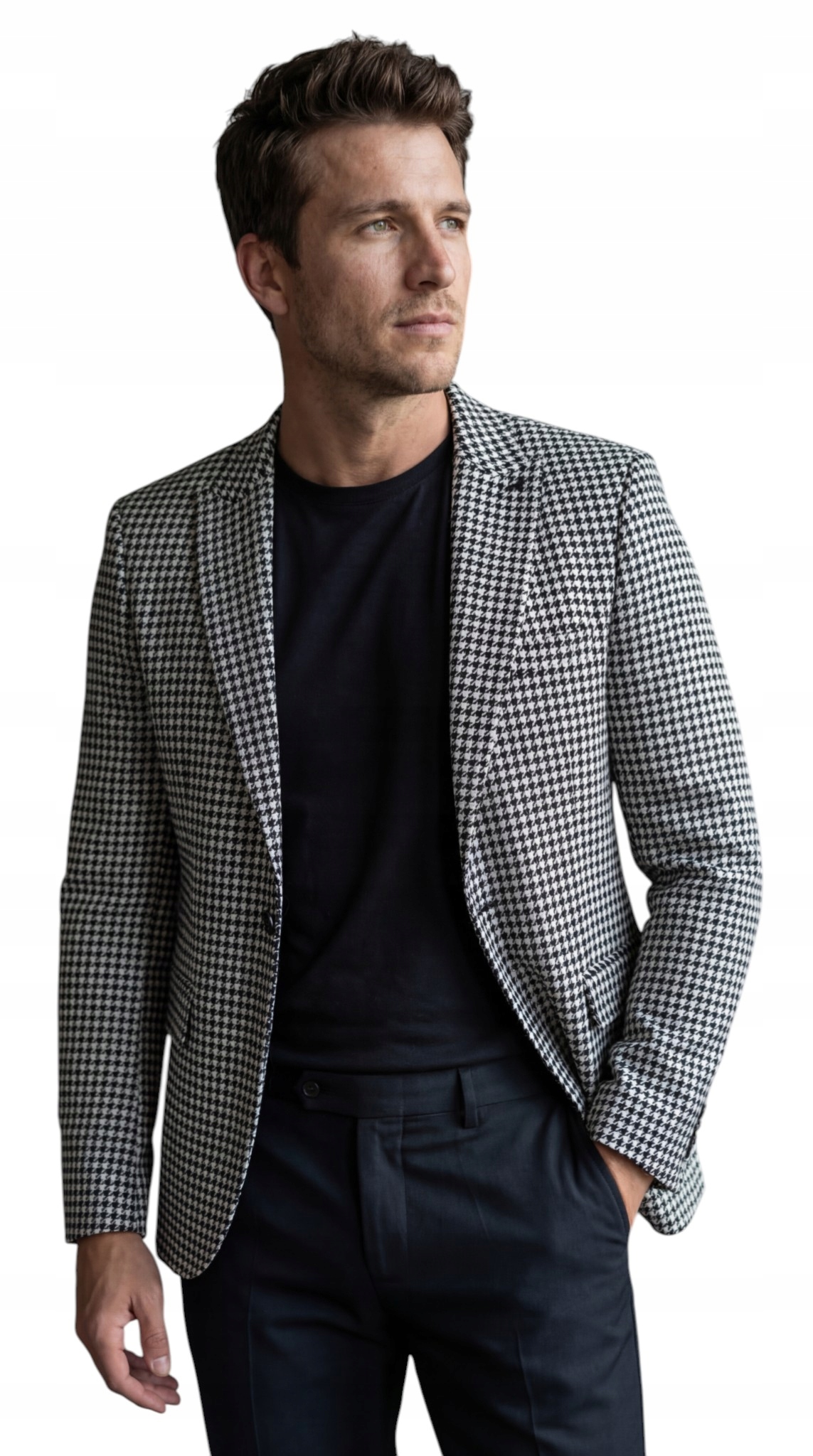 Sako Slim Elegantní Návštěvnické Casual s kapucí DJM20 54