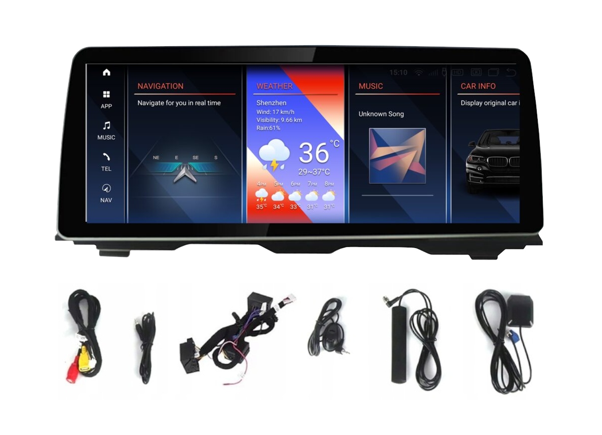 Rádio Android Auto Bmw F10 F11 2011-2017 Bt Gps Wifi Carplay 4/64GB Sim Nbt