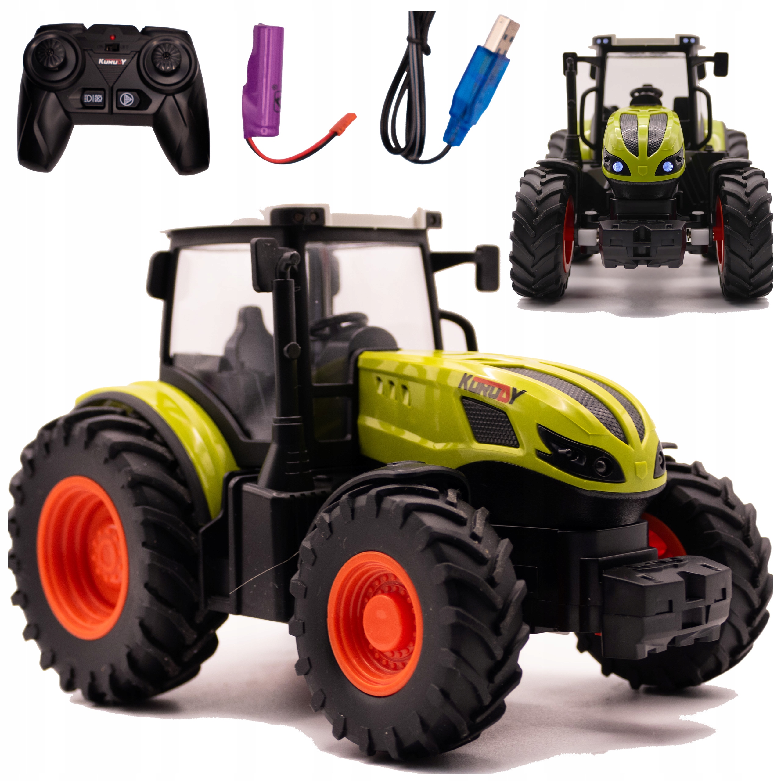 DUŻY TRAKTOR ZDALNIE STEROWANY CIĄGNIK PILOT TRAKTOREK RC LED