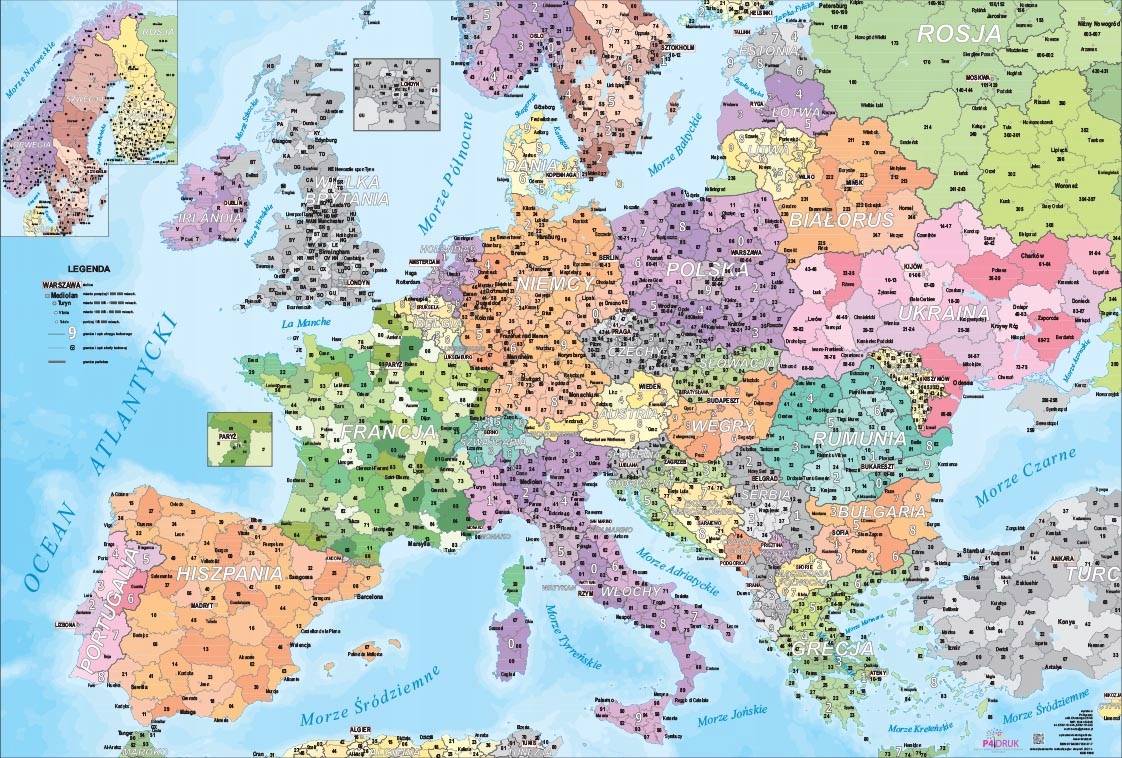 

Europa Kodowa Podkładka+zbliżone Kraje Skandynawii