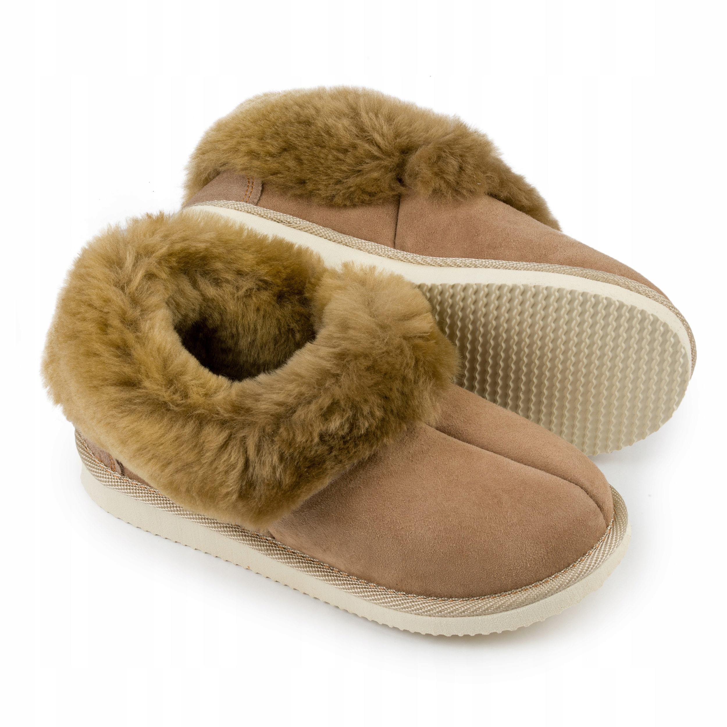 Bambosze Pantofle Přírodní ovčí kůže zateplené vlnou Ireshoes vel.