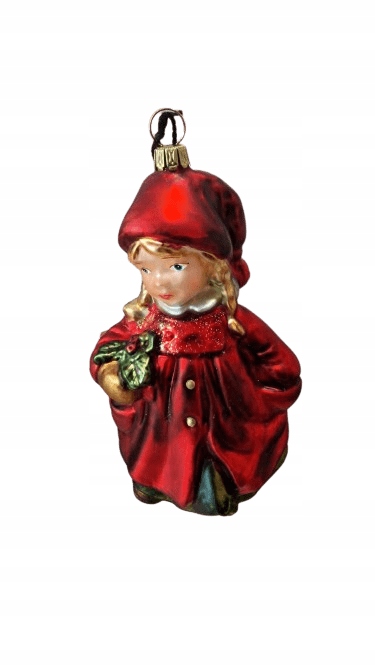 Vianočná Guľa Sklenené Dievčatko S Kvetmi-viktoriánská Komózia